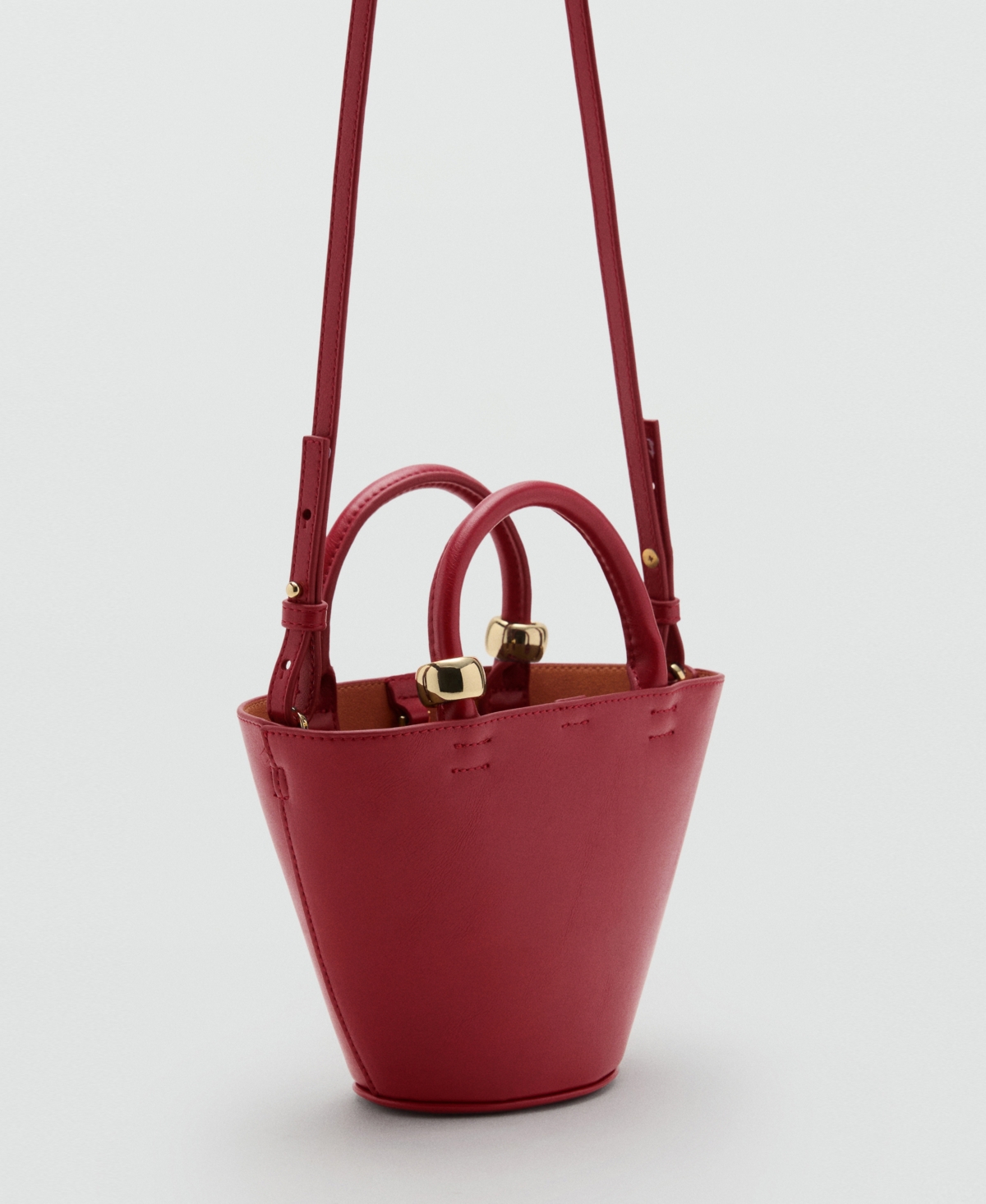 Women's Metallic Detail Mini Shopper Bag - Burgundy