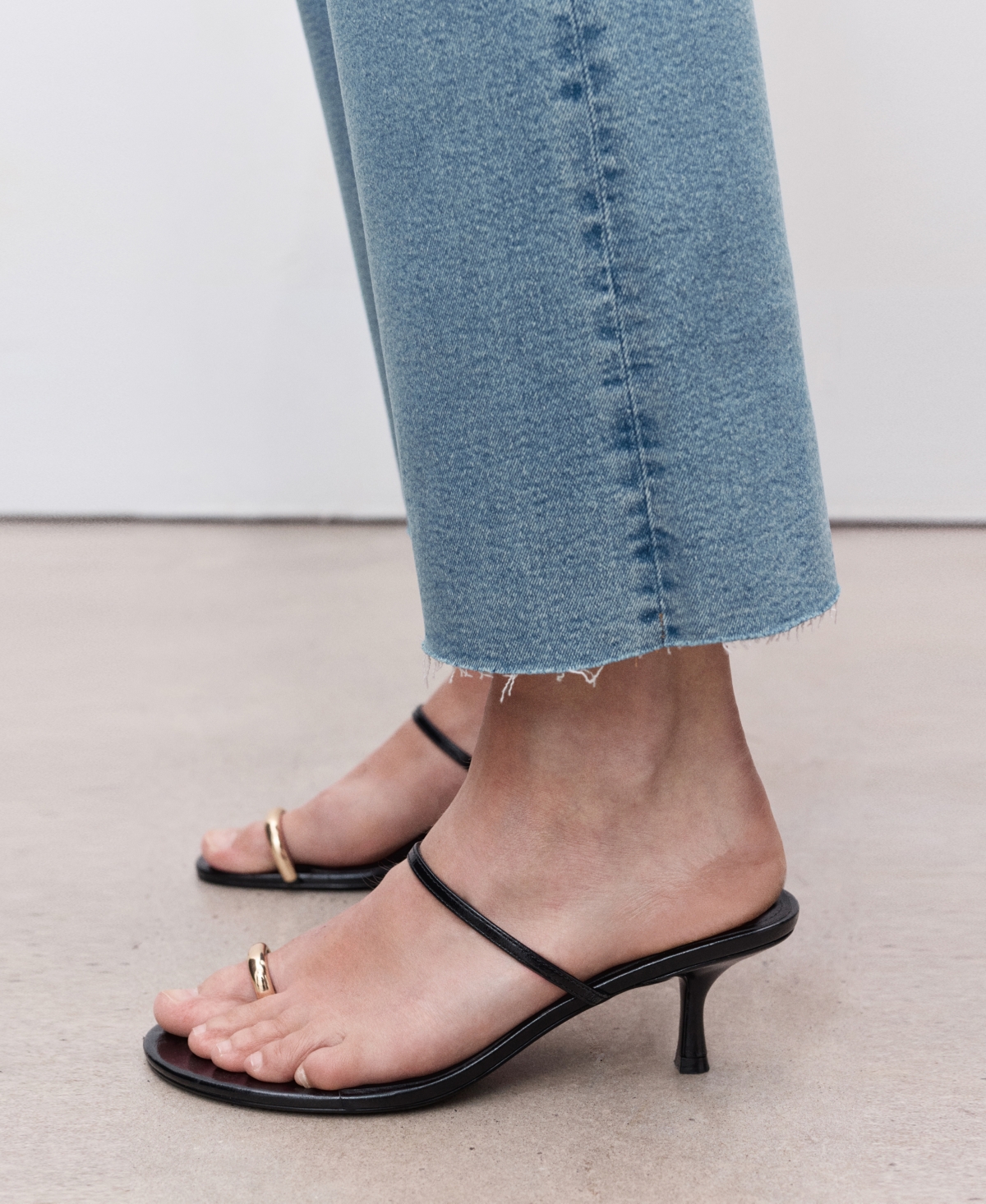 Mango Over The Bump Raw Hem Crop Flare Maternity Jeans In Blue