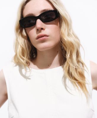 Women's Buckle Closure Denim Crop Top