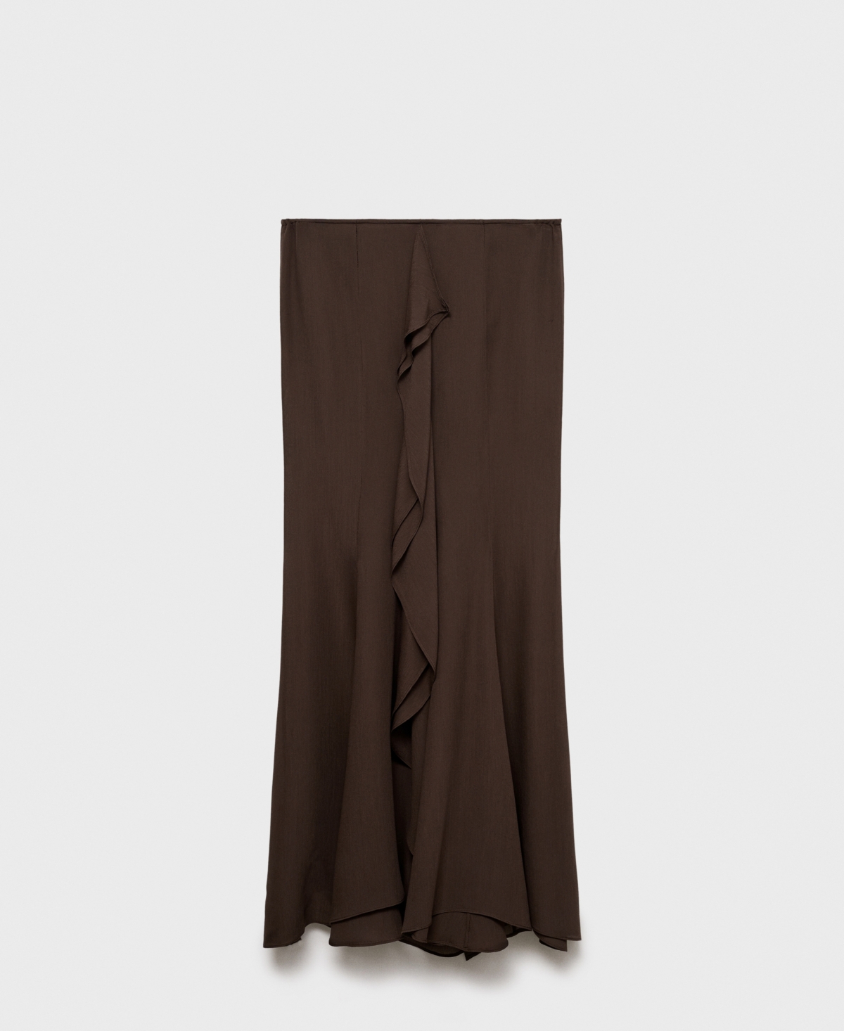 Women's Ruffle Detail Maxi-Skirt - Brown