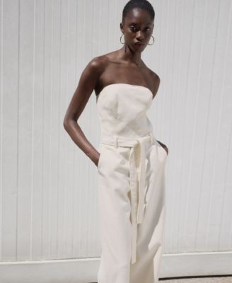 Women's Belted Denim Jumpsuit