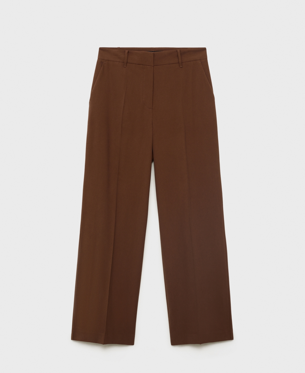 Mango Carlos Wide Leg Pants In Brown
