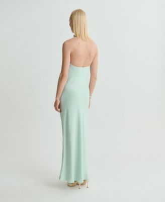 Women's Satin Halter Neck Dress