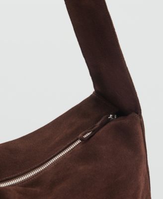 MANGO Women's Suede Shoulder Bag