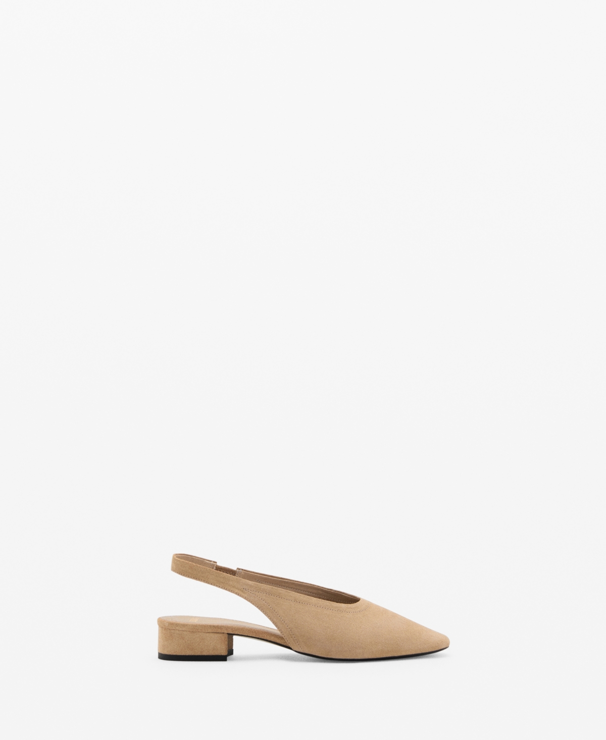 Mango Women's Suede Heeled Shoes In Sand