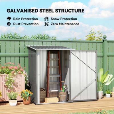 3.3&#39; x 3.4&#39; Metal Outdoor Storage Shed, Lockable,