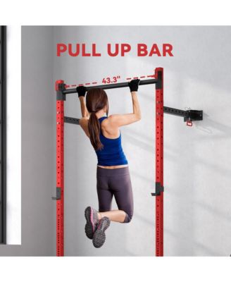 Folding Squat Rack with Pull Up Bar, 1000 Pounds Capacity,