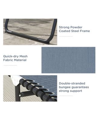 Outdoor Folding Chaise Lounge Chair Portable Lightweight Reclining Garden Sun Lounger with 4-Position Adjustable Backrest for Patio, Deck, and Poolside, Grey