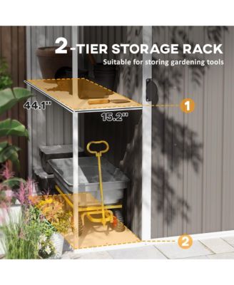 8 x 4ft Metal Shed, Outdoor Shed with Lock, Warm