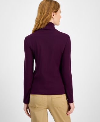 Women's Cotton Turtleneck Long-Sleeve T-Shirt, Online Only 