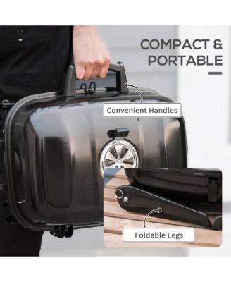 14” Iron Porcelain Backyard Camping Patio Charcoal Fold Tabletop