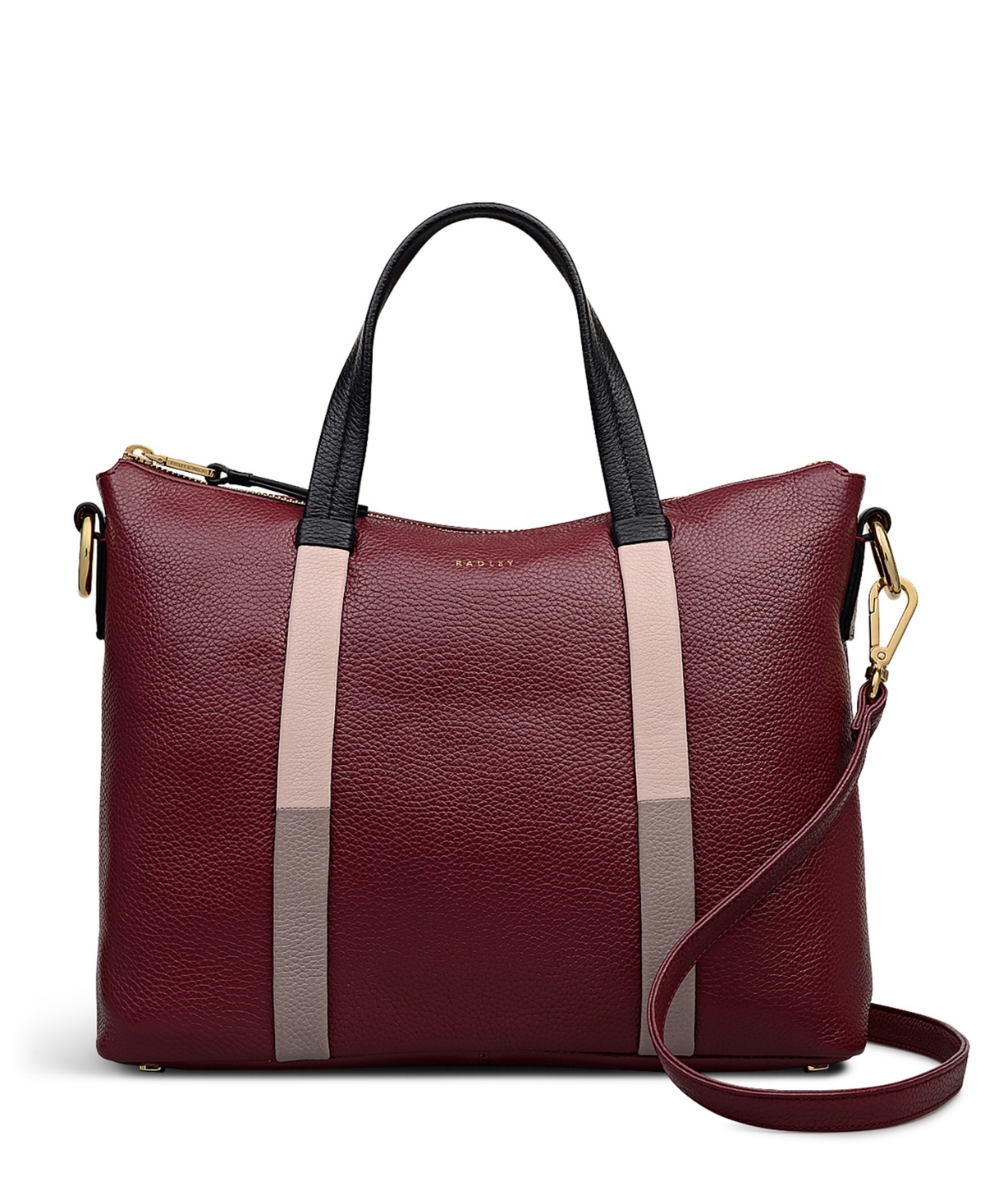 Radley London Waterloo Way Medium Zip Top Satchel Bag In Burgundy