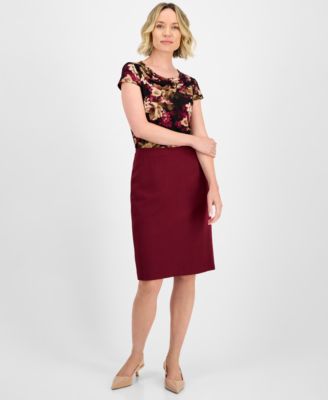 Women's Stretch-Crepe Slim Pencil Skirt