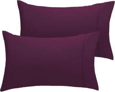 King 2PC Ultra Soft Silky Solid Performance Pillowcase Set