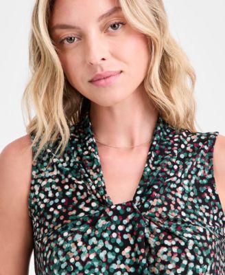 Women's Sleeveless Knot Front Jersey Top, Regular & Petite