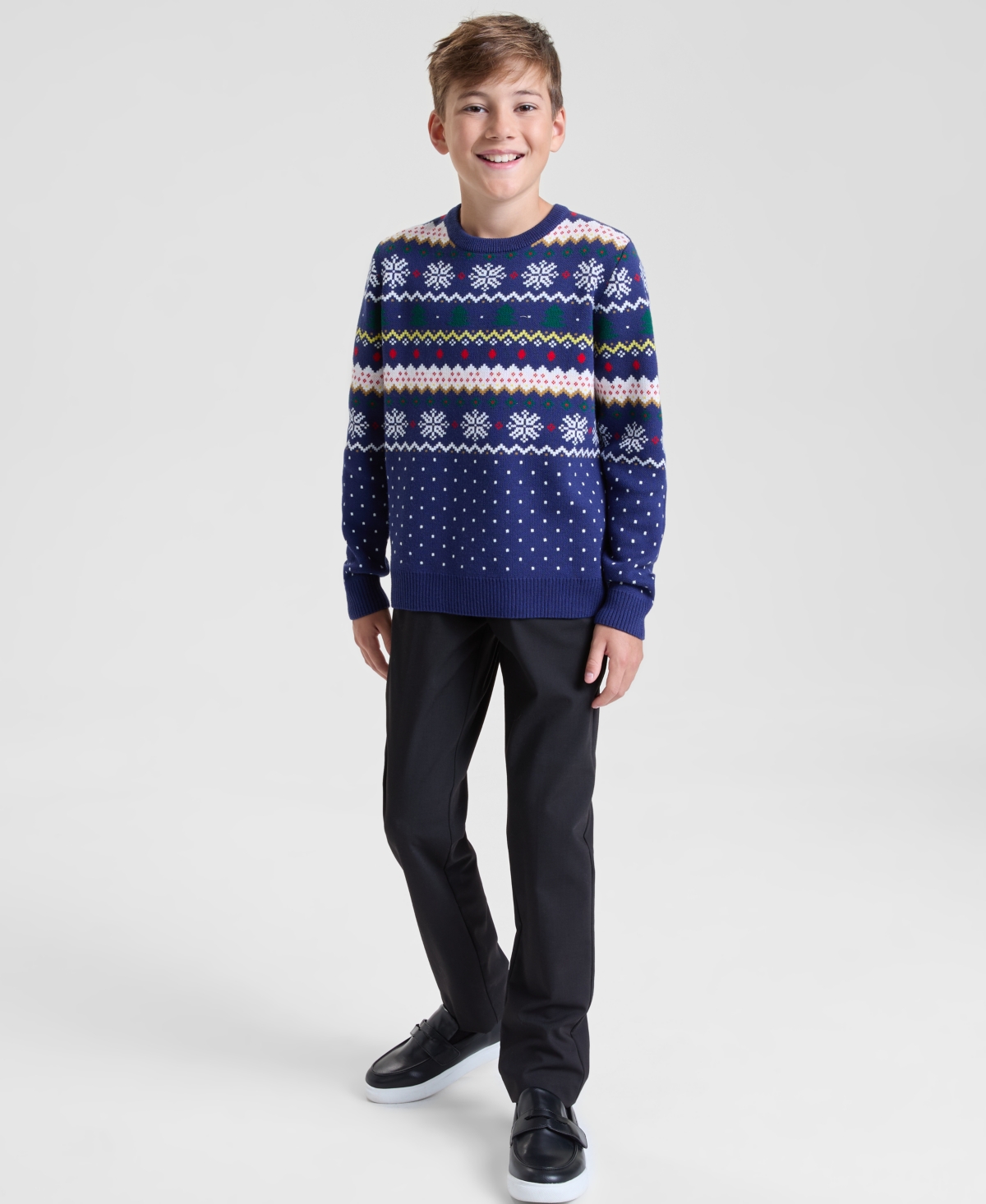 Holiday Lane Boys Fair Isle Sweater, Macy's Exclusive