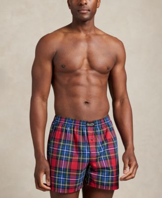 Men's 3-Pack Single-Button Fly Woven Boxers Holiday Gift Set