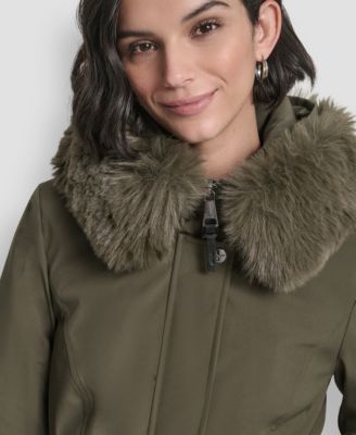 Women's Trim Hooded Anorak Puffer Coat