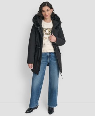 Women's Trim Hooded Anorak Puffer Coat