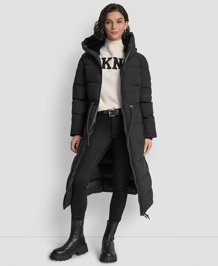 Women's Hooded Anorak Maxi Puffer Coat - thumbnail 2