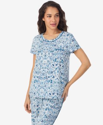 Women's Short Sleeve Cropped Pajama Set