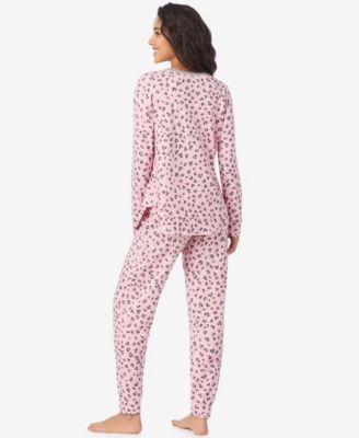 Women's Long Sleeve Crew Neck Top and Jogger Pajama Set