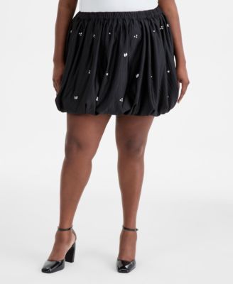 Trendy Plus Size Rhinestone-Embellished Bubble Skirt, Macy's Exclusive