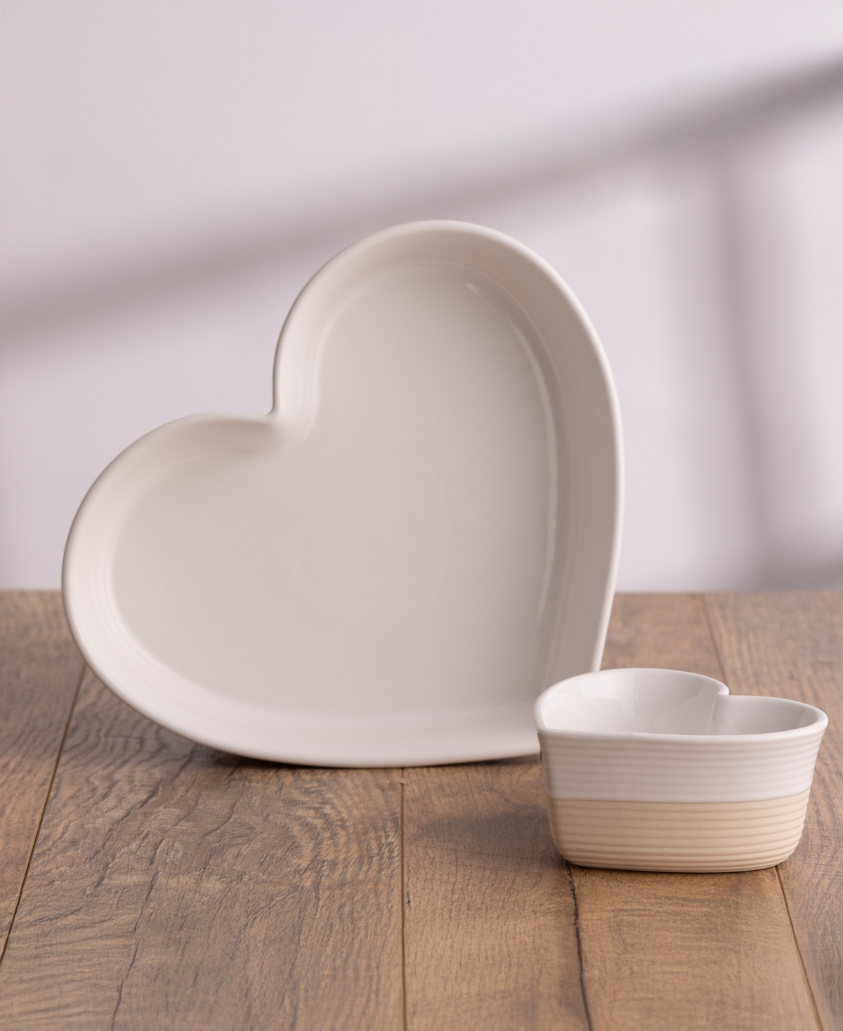 Mason Cash Rustic Charm Heart Dishes, Set Of 2 In Multi