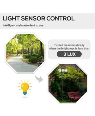 72" Outdoor Solar Light Post, Triple Head Lamp,