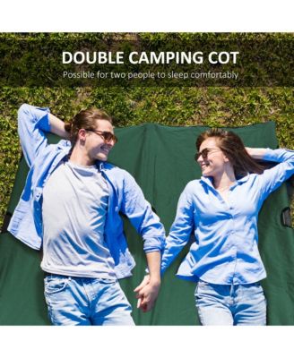 2 Person Camping Cot for Adults w/ Bag, Hunting Fishing Trip Bed,