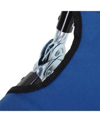 Portable Outdoor Sun Lounger, Lightweight Folding Chaise Lounge Chair w/ 5-Position Adjustable Backrest for Beach, Poolside and Patio, Blue