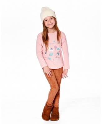 Girl Cotton T-Shirt Dusty Pink with Llama - Toddler|Child