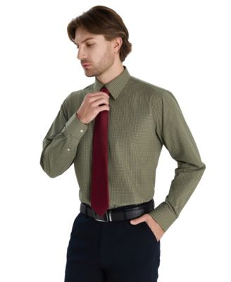 Men's Regular Fit Micro Check Dress Shirt