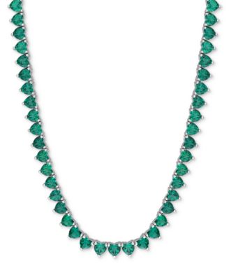 Macy's - Gemstone Heart-Shaped Pendant Necklace in Sterling Silver