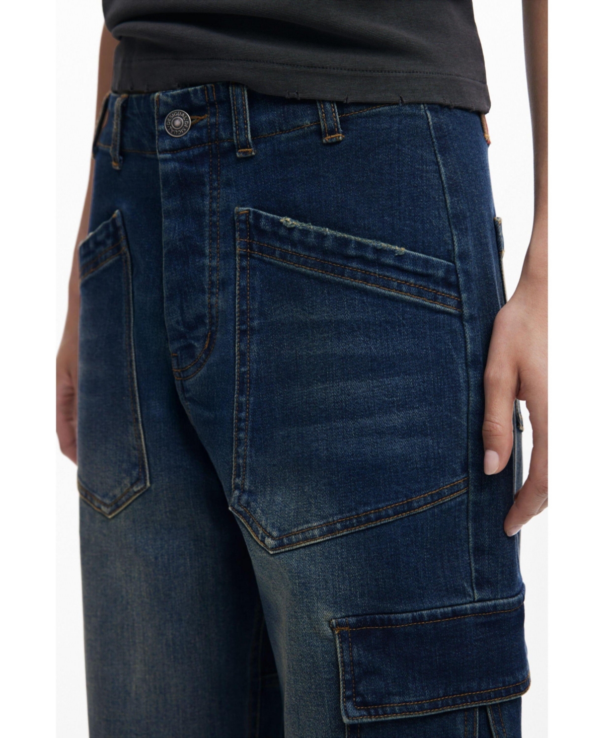Desigual Women's Baggy Jeans With Pockets In Blue