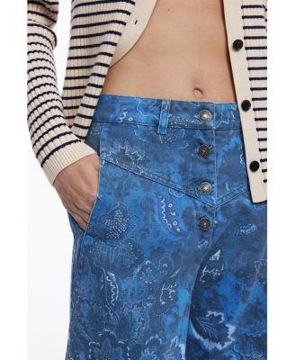 Women's Paisley twill trousers