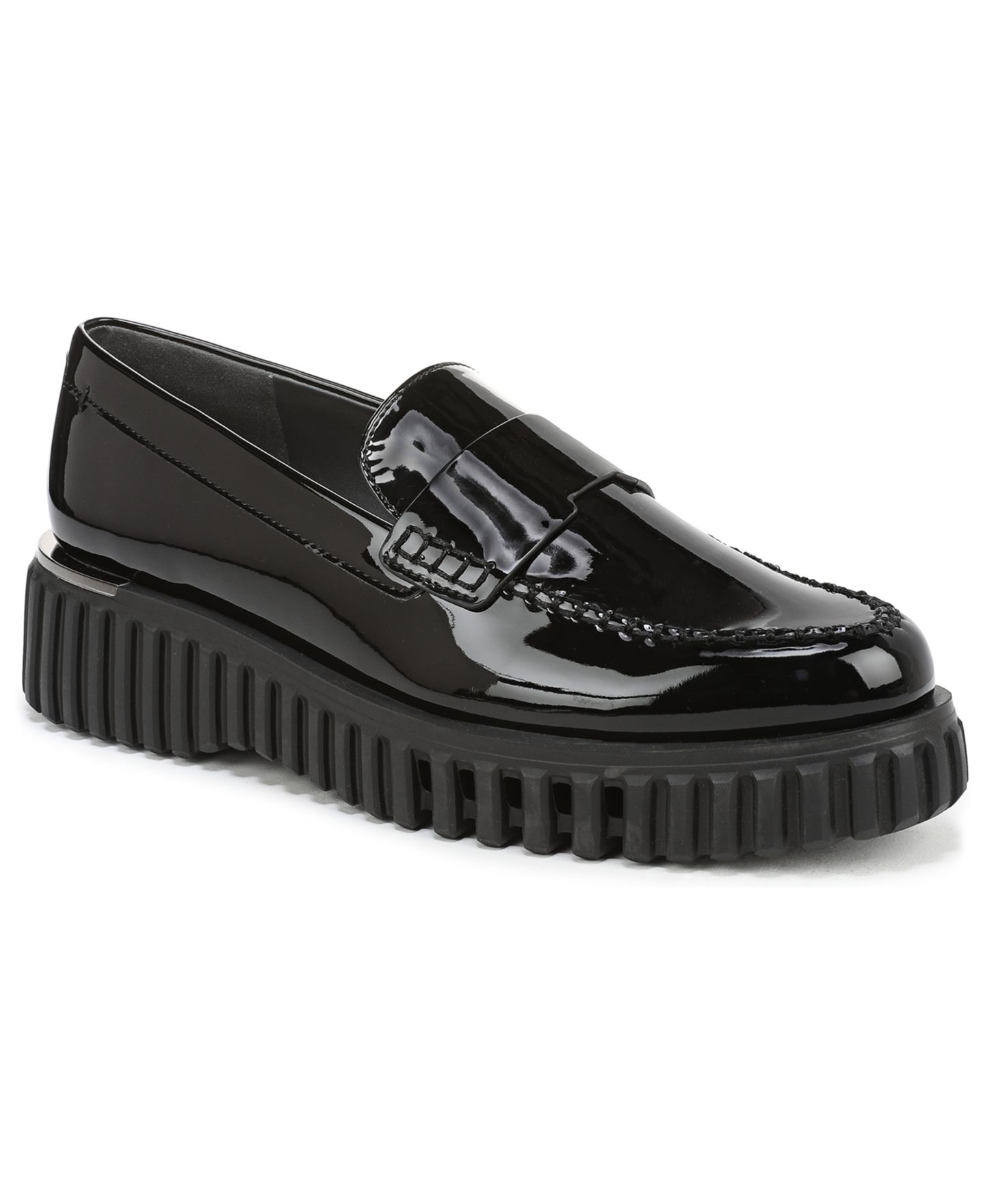 Женские туфли Franco Sarto Flexa Roma Round Toe Lug Sole, цвет: Чёрный лаковая искусственная кожа — фото 1