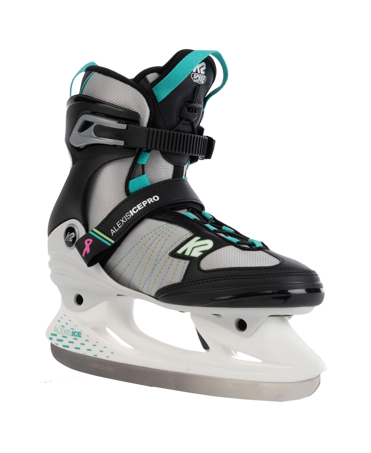 Alexis Ice Pro White Grey Teal Womens Ice Skates - White/grey/teal