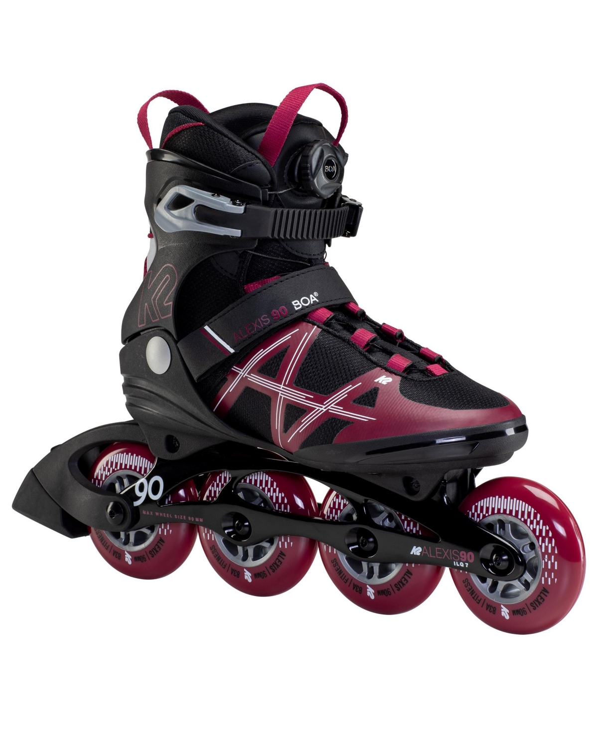 Alexis 90 Boa Womens Inline Skates - Black/burgundy