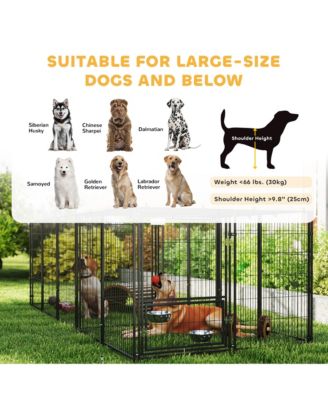 Dog Kennel Outside with Rotating & Adjustable Height Bowls