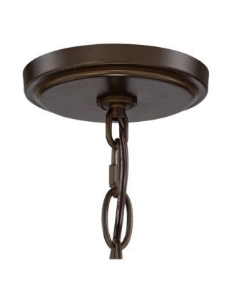 Edinger Oil Rubbed Bronze Pendant Chandelier 20" Wide Rustic Clear Waterglass Textured Shade 4-Light Fixture for Dining Room House