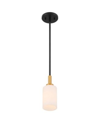 Prue Black Soft Gold Mini Pendant 5 1/4" Wide Modern White Cylinder Shade Fixture for Dining Room House Home Foyer Kitchen Entryway Bedroom Living - Possini Euro Design