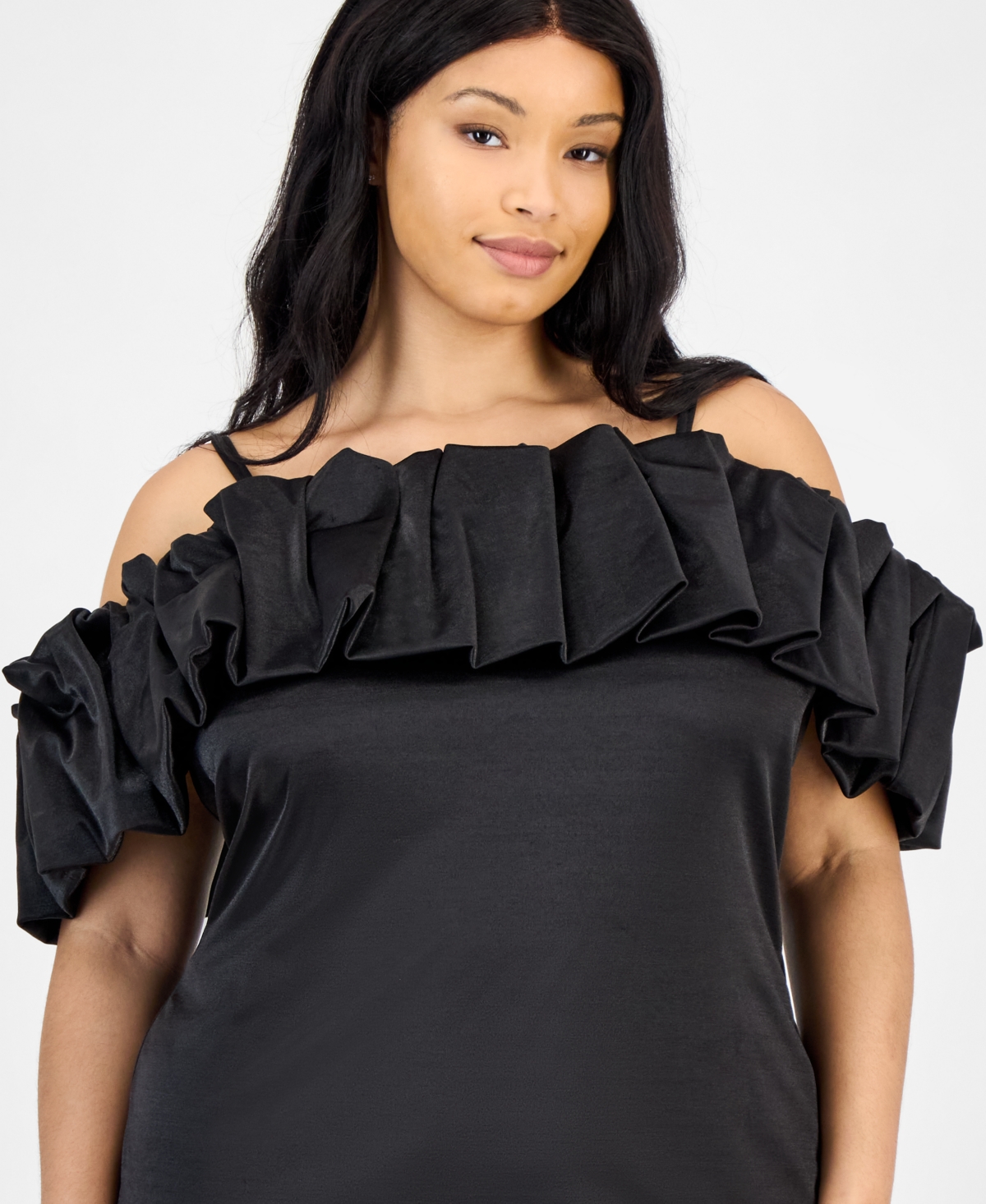 City Studios Trendy Plus Bubble-Trim Scuba Bodycon Dress