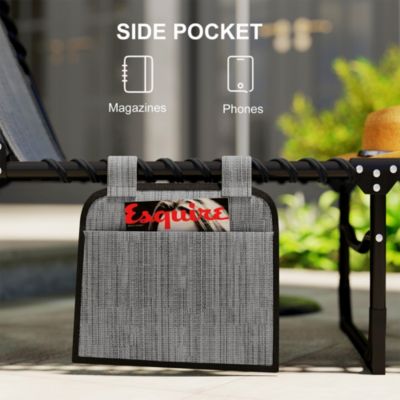 Sun Lounger, Folding Chaise Recliner 5-Position Adjustable,