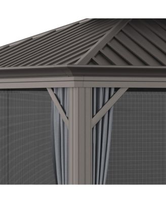 10' x 12' Hardtop Patio Gazebo, Netting Curtains,