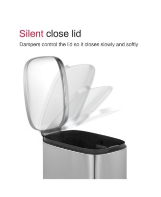 13 Gal./50 Liter Slim Stainless Steel Step-on Trash Can for Kitchen