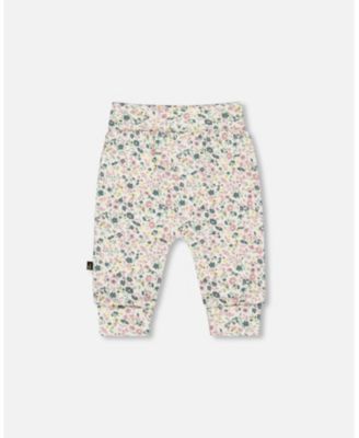 Baby Girl Cotton Evolutive Pant Off-White Floral - Baby