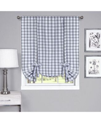 Complete 6 Piece Country Chic Plaid Window Curtain Treatment Set - 58 in. W x 84 in. L