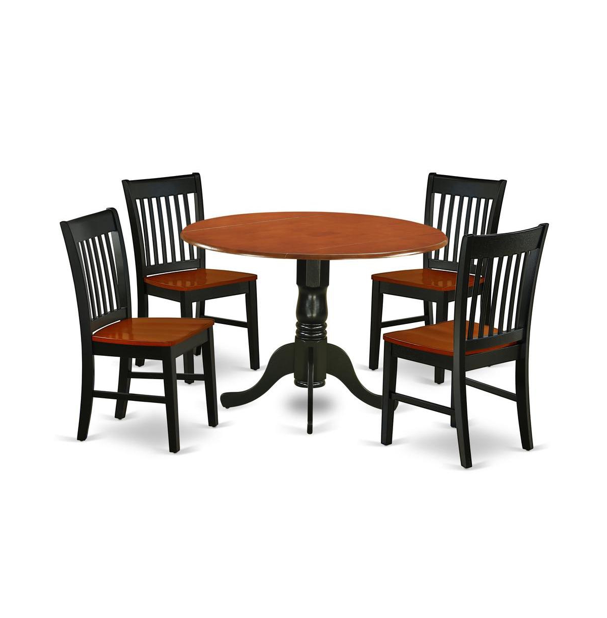 East West Furniture Dining Room Set Black & Cherry