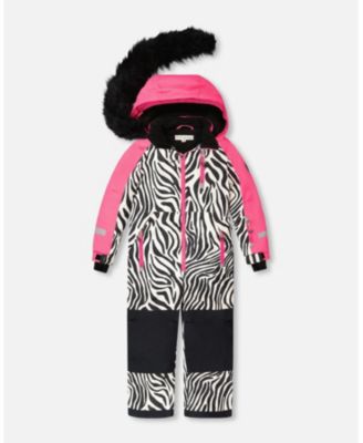 Girl One-Piece Play Snowsuit Zebra Print - Toddler|Child